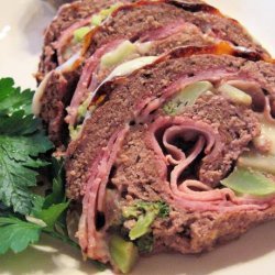 Spiral Meatloaf W/Ham, Broccoli and Cheddar recipe