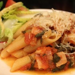 Spicy Pasta With Tomato & Bacon Sauce recipe