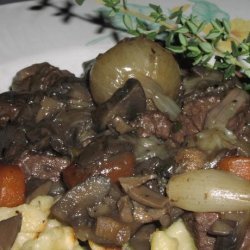 Beef Braised With Red Wine and Mushrooms recipe