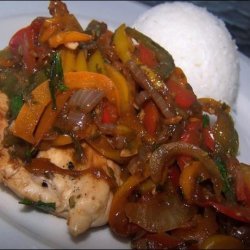 Chicken With Sweet Peppers and Balsamic Vinegar recipe