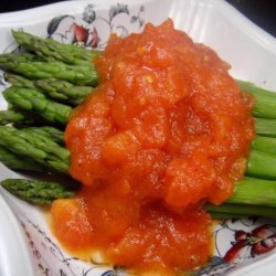 Asparagus With Warm Tomato Vinagrette recipe