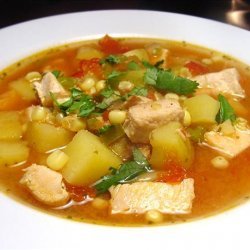 Southwestern Lemon Chicken Soup with Chilies recipe