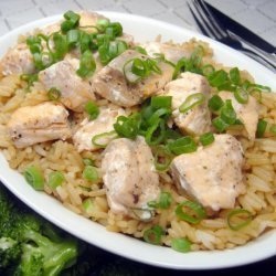 Salmon Pilaf With Green Onions recipe