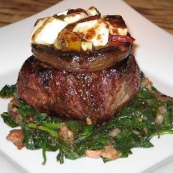 Vaquero Steaks With Pepper Relish and Goat Cheese recipe