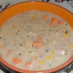 Chicken and Corn Chowder With Sweet Potatoes recipe