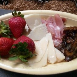 Antipasto of Prosciutto, Cheese, Strawberries and Balsamic Onion recipe