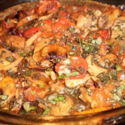 Grilled Mushroom, Tomato and Basil Salad recipe