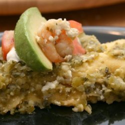 Shrimp and Cotija Enchiladas With Salsa Verde and Crema Mexicana recipe