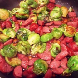Savory Brussels Sprouts With Smoked Sausage recipe