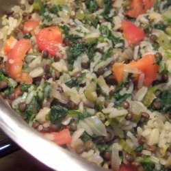 Rice, Lentil, and Spinach Pilaf recipe