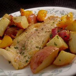 Tilapia and Ginger-Sesame Roasted Vegetables recipe