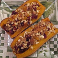 Delicata Squash Stuffed With Dried Fruit and Nuts recipe