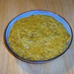 Spicy Red Lentil Dal With Pita Wedges recipe