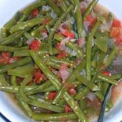 Fassolakia Freska Me Domata - Greek Green Beans & Tomato recipe