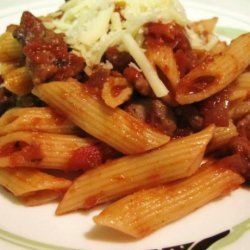 Penne With Sausage, Mushrooms and Red Wine recipe