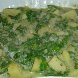 Mustard Potatoes With Spinach recipe