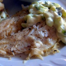 Microwave Diabetic Fish with Cool Cucumber Sauce recipe
