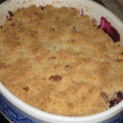 Blueberry Rhubarb Crisp With Pistachio Crust recipe