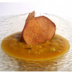 Leek & Delicata Squash Soup With Caramelized Apple Croutons recipe