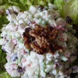 Pears, Celery, Peas, Dried Cranberries, & Walnut Salad recipe