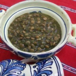 Lentils With Spinach recipe