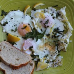 Fried Eggs With Garlic, Lemon and Mint recipe