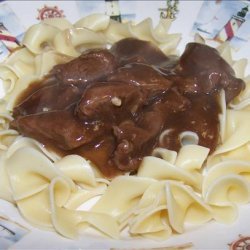 Beef Tips over Noodles recipe