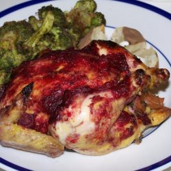 Stuffed Cornish Game Hens with Cranberry Glaze recipe