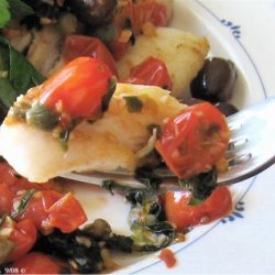 Orange Roughy With Sauteed Olives, Capers & Tomatoes recipe