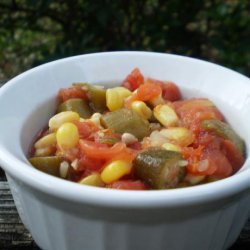 Okra, Corn, and Tomatoes recipe