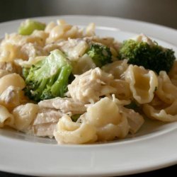 Skillet Chicken, Broccoli, Ziti, and Asiago Cheese recipe
