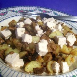 Vegetarian Bratkartoffeln (German Fried Potatoes) W/ Feta Cheese recipe
