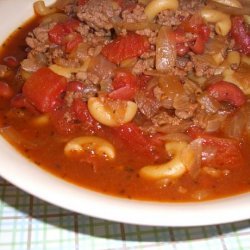 Hamburger, Bean, and Macaroni Soup recipe