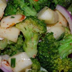 Broccoli Crunch With Creamy Almond Dressing recipe