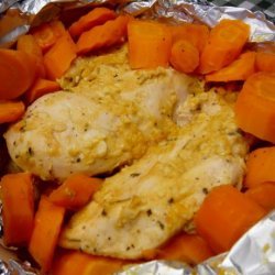 Honey-Mustard Chicken With Glazed Baby Carrots recipe