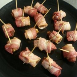 Bacon Wrapped Dates With Almonds recipe