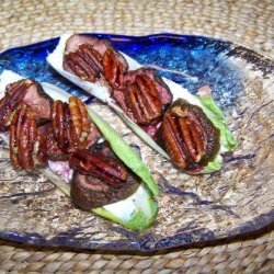 Endive with Goat Cheese, Fig and Honey-Glazed Pecans recipe