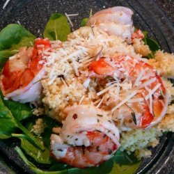 Egyptian Toasted Pine Nut Couscous With Garlic Shrimp recipe