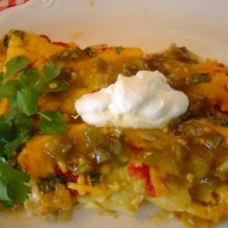 Green, White, and Red Enchiladas recipe