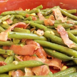Sizzled Green Beans With Crispy Prosciutto and Pine Nuts recipe