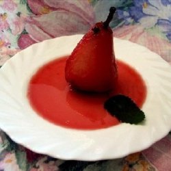 Poached Pink Pear Delight recipe