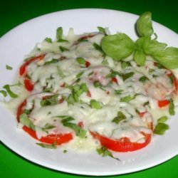 Tomato Basil Gooey Cheese Side Dish recipe