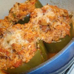 Turkey Stuffed Green Bell Peppers recipe