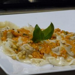 Asian Chicken Ravioli With V8 Creamy Tomato Sauce recipe