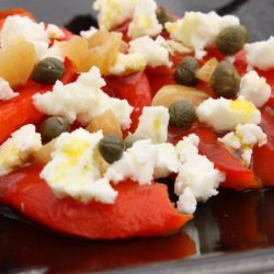 Roasted Red Peppers With Feta, Capers and Preserved Lemons recipe
