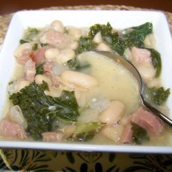 Tuscan White Bean Soup With Ham and Kale recipe