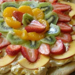 Cheesecake and Fruit Dessert Pizza recipe