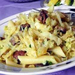 Penne With Cabbage and Mushrooms recipe