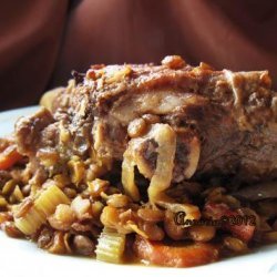 Slow-Cooked Lamb Shanks With Lentil Ragout recipe