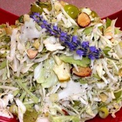Coleslaw With Grapes, Crunchy Apple Chips and Almonds recipe